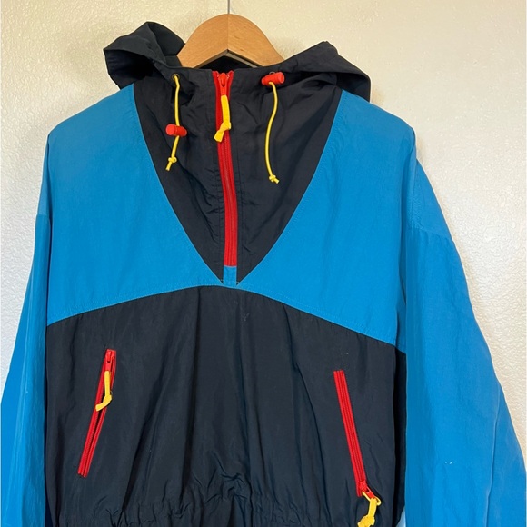 Vintage Sierra Anorak Hooded Windbreaker Outdoor Pullover Jacket Packable L - Picture 3 of 10
